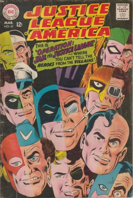JLA #61 (1968) “Operation: Jail the Justice League” Mike Sekowsky (double) cover