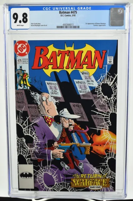 Batman #475  (1992) CGC Graded 9.8 1st App. Renee Montoya Alan Grant Story DC