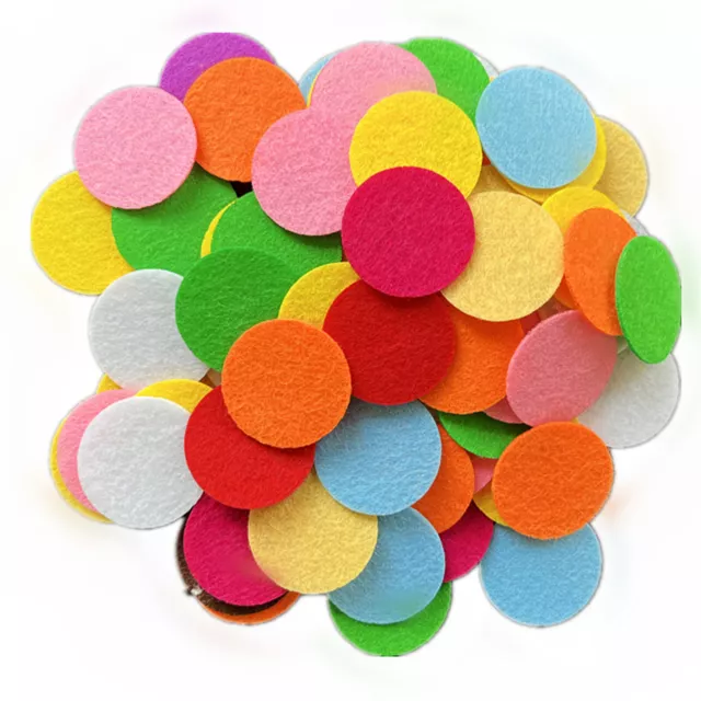 100 PCS Round Felt Fabric Pads Patches Non Woven Fabric Flower Accessories 3CM G