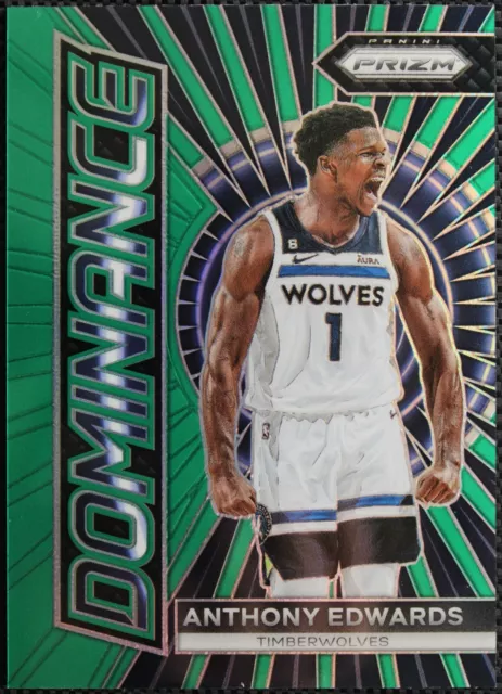 2023-24 Panini Prizm Anthony Edwards Dominance Green Prizm #15