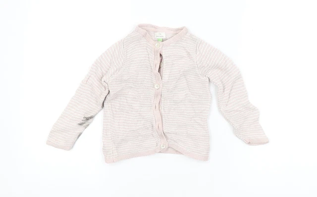 Cardigan rosa a righe John Lewis per bambina taglia 12-18 mesi