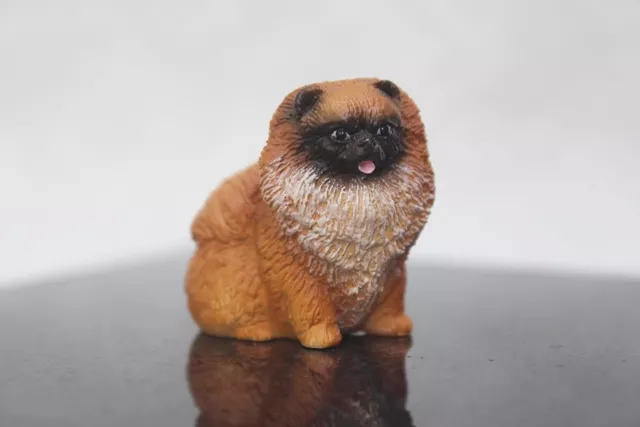 Miniature Pomeranian Dog Animal Figurine Resin Hand Painted Collectible Gift