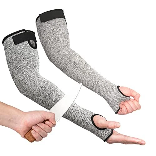 Cut Resistant Farmers Sleeves with Thumb Hole Arm Protectors for Thin Skin an...