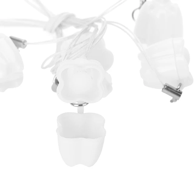 5pcs Plastic Baby Milk Tooth Storage Box With Rope Tooth Saver Necklaces HR6