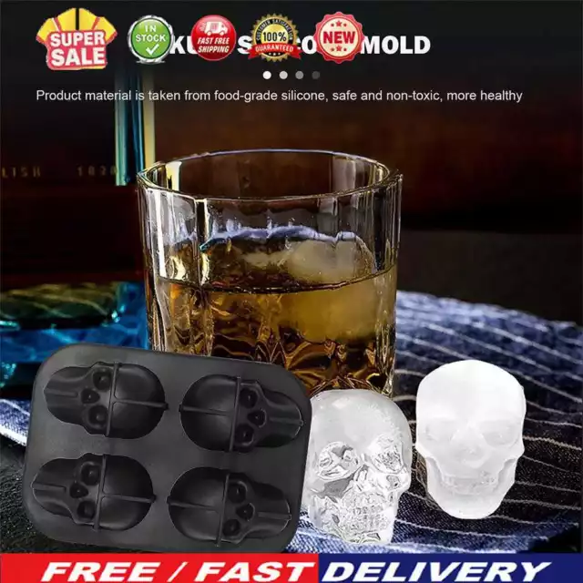 Herramienta de helado para fabricante de cubos de hielo hágalo usted mismo gel de sílice creativo con forma de cráneo bar para el hogar fiesta