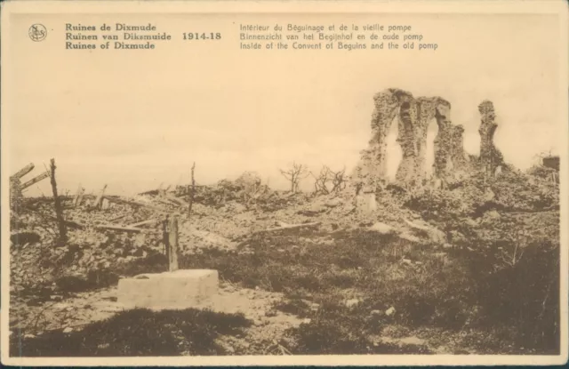 Postcard WW1 Ruins Of Dixmude unposted