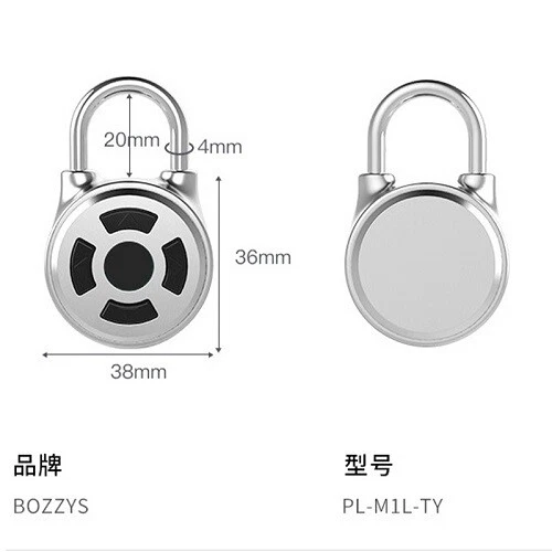 Smart Door Padlock Digital Electronic Lock Keyless Rechargeable Security Protect