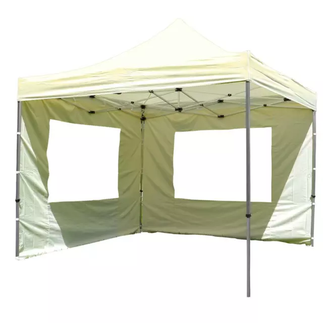 PROFI Falt Pavillon 2 Seitenteile 3x3m champagner wasserdicht Marktzelt + Tasche