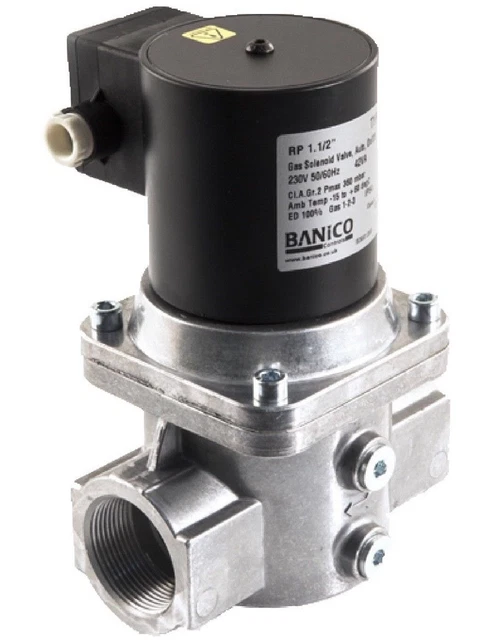 1.1/2 Banico Gas Interlock Solenoid Shut Of Valve 1.5" Commercial Kitchen 42Mm