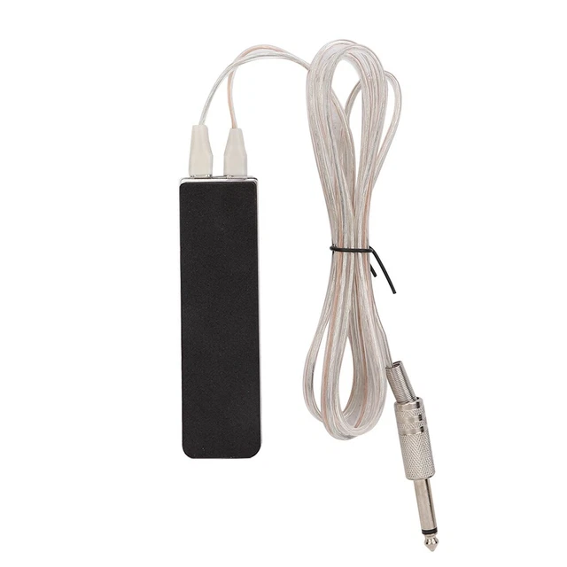 (Silver Cord)Stainless Steel Foot Pedal Foot Switch Tattoo Machine HEE