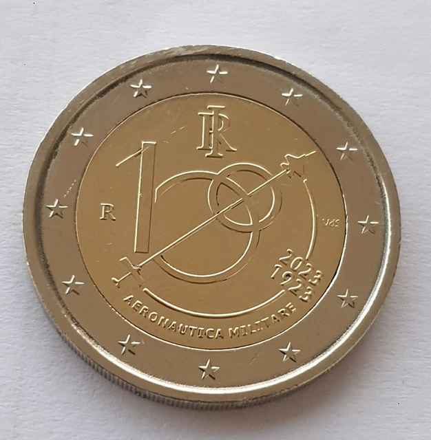 Fra Rara Da MONETA DA 2 euro rara 100 anni della aeronautica militare Italia SPL ...