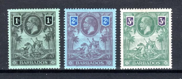 Barbades 1912 1s, 2s Et 3s Sg 178-80 Mlh