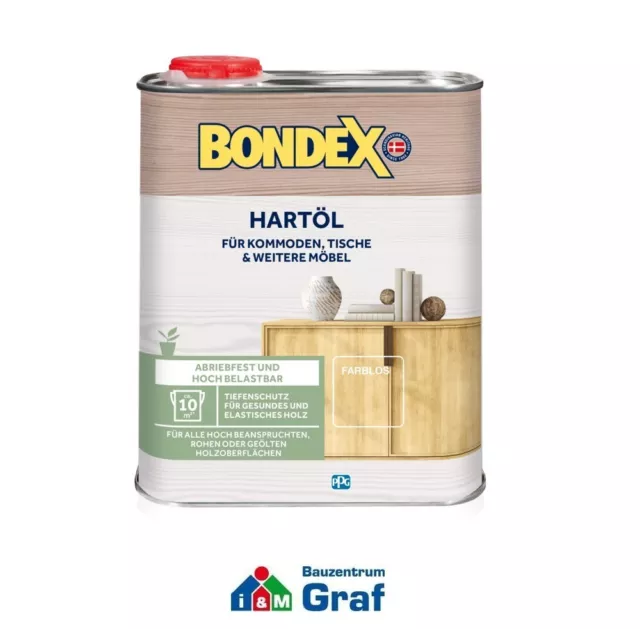 Bondex Aceite Duro Incoloro 0,75L Madera de Muebles Imprimación para Interior /#