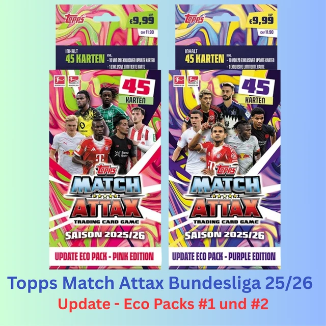 Topps Match Attax Bundesliga 2025/2026 Eco Pack met 39 kaarten incl. 1 exclusieve Limited Edition, officieel Bundesliga Trading Card spel, seizoen 25/26