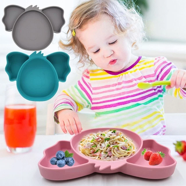 Estante de comida placa de silicona plato de aspiración bebé niños alimentación tazón mate