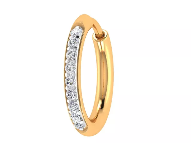 Diamant-Nasenring aus 14 Karat Gelbgold – 0,05 ct runde...