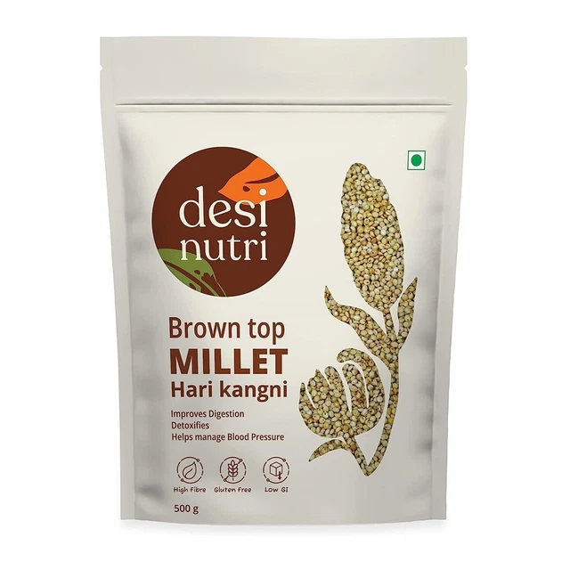 Desi Nutri Brown Top Millet Hari Kangni Natural Grains 17.6 oz Siridhanya Millet