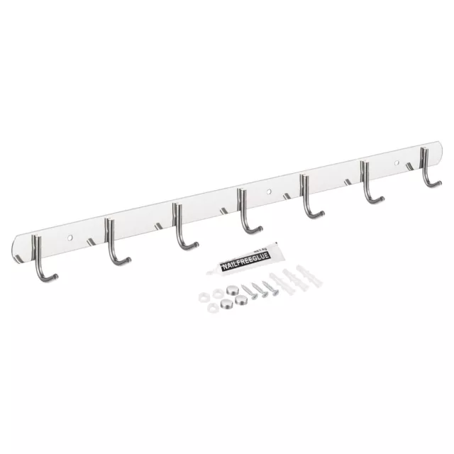 Coat Hook Rack, Stainless Steel Wall Mounted with 7 Hooks Wall Hangers