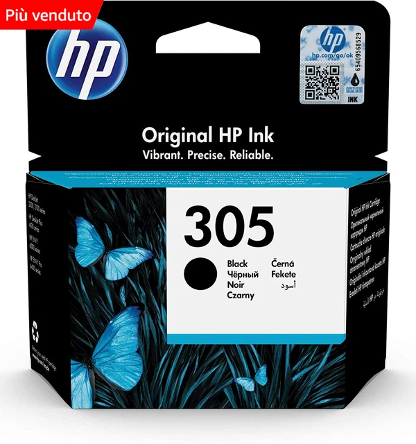 HP 305 Nero, 3YM61AE, Cartuccia Originale Stampanti Deskjet 2700, 4100, 6020, ec