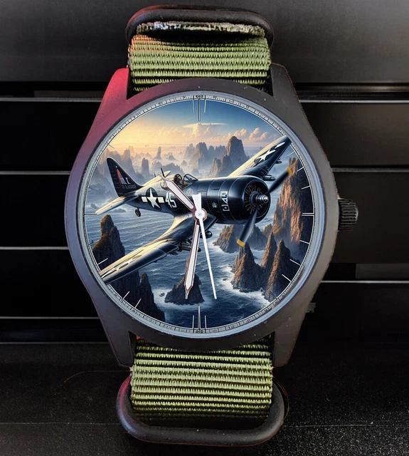 F4U CORSAIR AEROPLANE Art Rare Collectable Novelty Pilot Wrist Gift