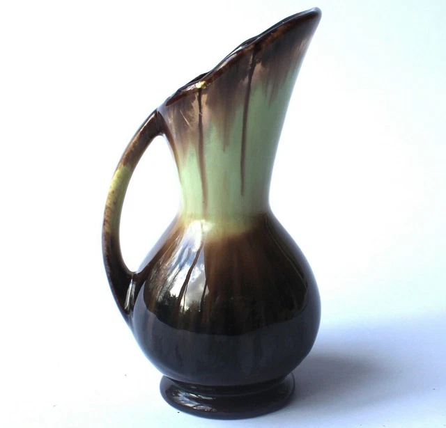 Carstens Tonnieshof Drip Glaze Vase Jug Brown Green Yellow W. German Vintage 50s