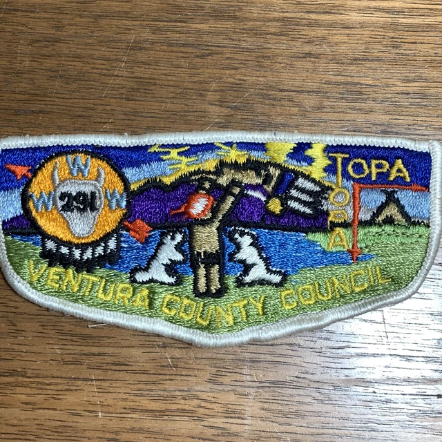Boy Scouts BSA Badge Patch Flap ORDER OF THE ARROW Ventura County Topa WWW 291