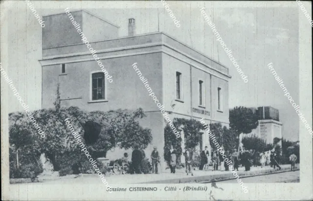 bc350 cartolina stazione cisternino citta' brindisi 1942