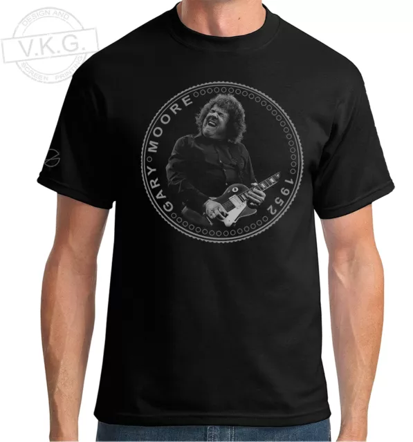 Gary Moore of Thin Lizzy and Skid Row Cool Coin  T shirt by V.K.G.