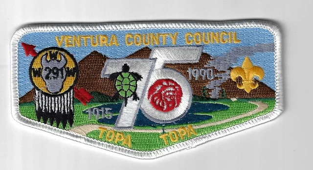 OA 291 Topa-Topa 1915-1990 WWW Flap WHT Bdr. Ventura County, California [MK-3540