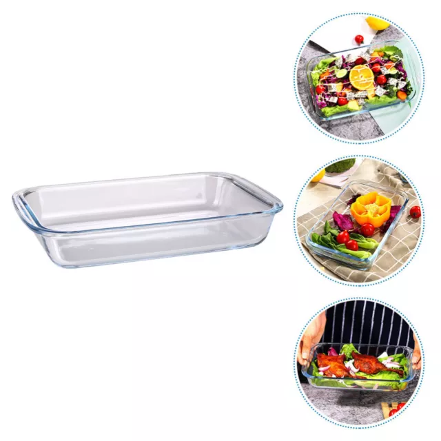 Microwave Glass Baking Dish Ovenware Cookware Rectangular Tray Cake Pan-CM