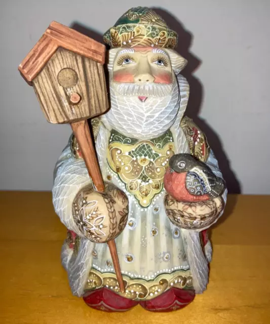 G. DeBrekht Feathered Friends Santa Claus Figurine Bird Birdhouse Christmas 2004