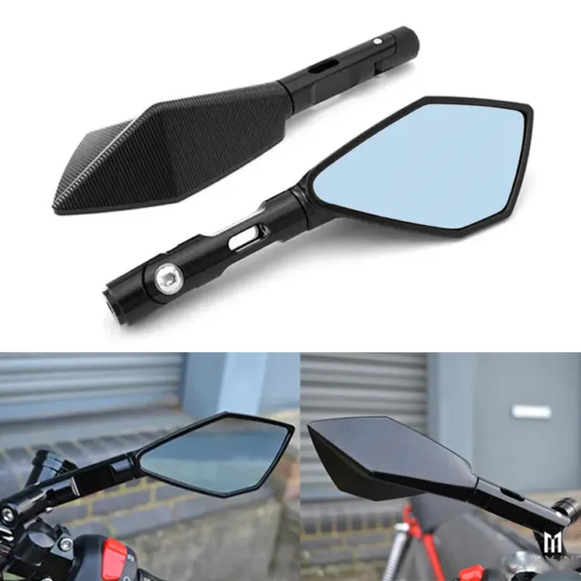 10mm Motorcycle CNC Black Rear View Side Mirrors For Yamaha XVS 950 650 1100 250