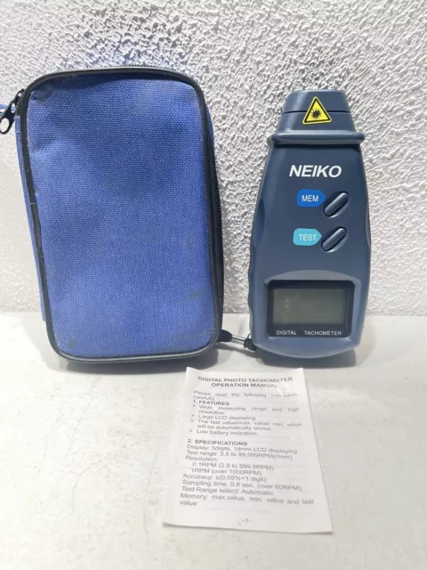 Neiko 20713A Digital Tachometer, Non Contact Laser Photo | 2.5 - 99,999 RPM #2