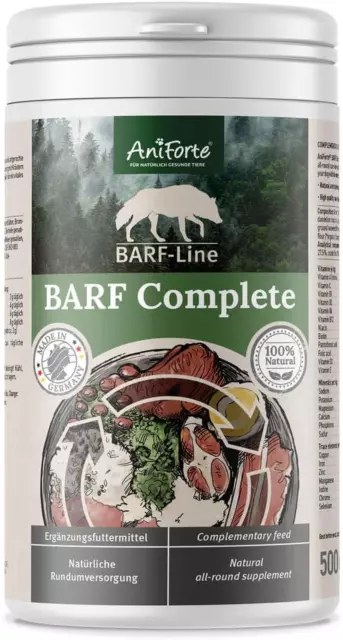 Barf Complete 500G - Polvere per Alimentazione Cruda, Integratore Barf 100% Natu