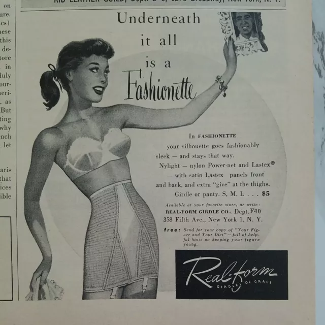 1956 WOMEN'S HENSON HIGH NOTE girdle bra vintage fashion ad $9.99