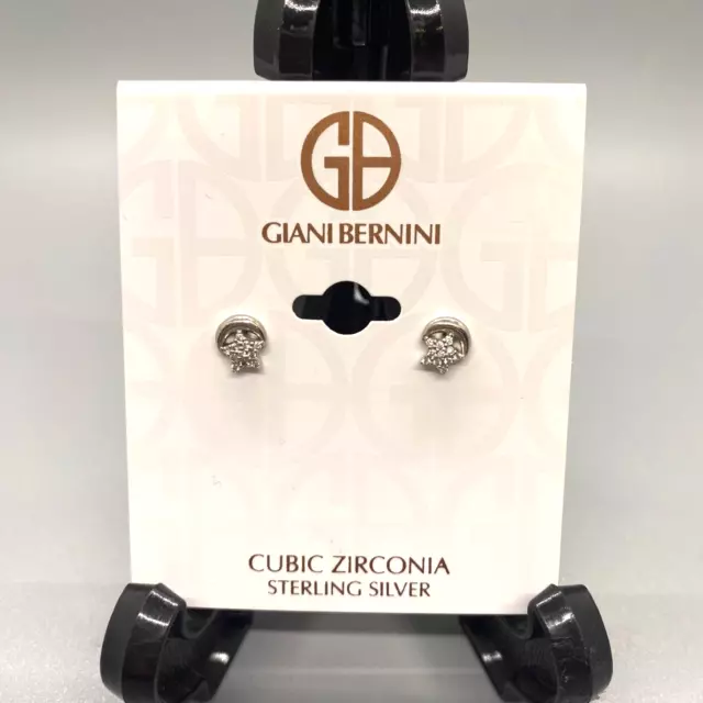 NWT Giani Bernini CZ Enamel Stud Earrings in Sterling Silver MSRP $50