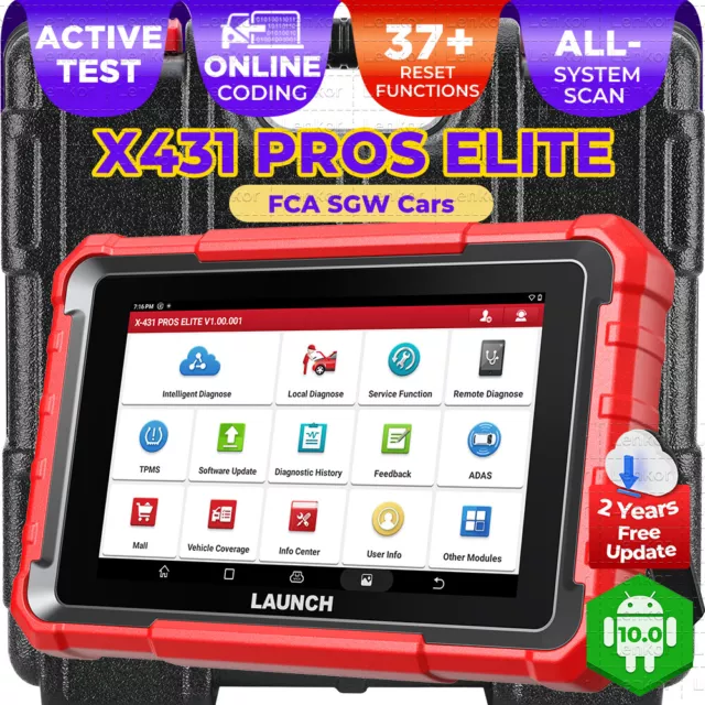 2024 LAUNCH X431 PROS ELITE Outils diagnostics Systèmes Complète Codage ECU TPMS