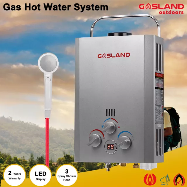 Gasland Outdoor 8L/Min Gas Water Heater Tankless LPG Instant Camping Hot Shower