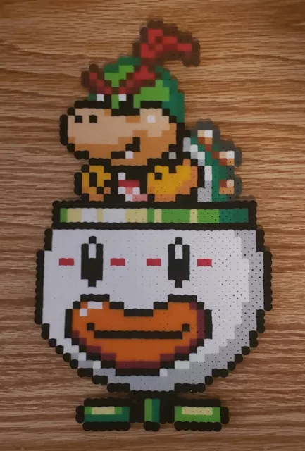 SUPER MARIO BROS. Bowser Jr. 16-Bit Perler Bead Pixel Art Sprite SNES