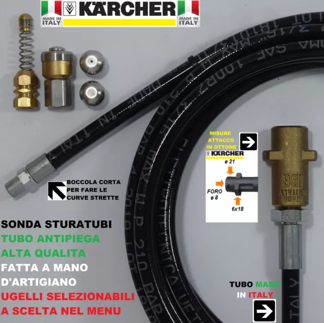 Sonda Sturatubi Spurgatubi Idropulitrice Karcher 6 8 10 12 15 18 20 25 30 35 Mt