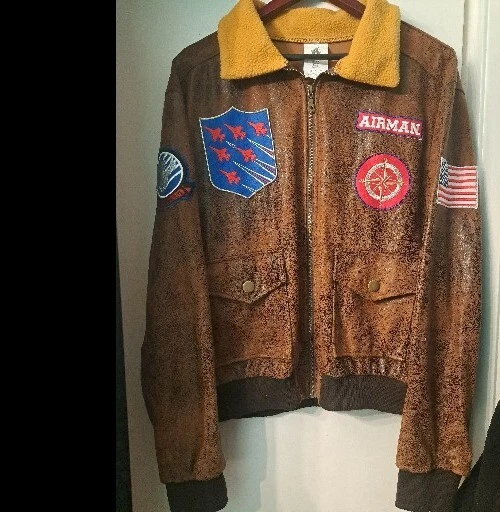 TOP GUN MAVERICK Jacket Men's Large Spirit Halloween Costume Faux