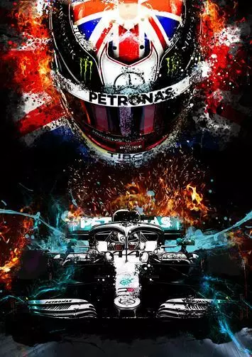 Lewis Hamilton Bb2 F1 Mercedes Poster Art Print - A4 A3 A2 A1 A0 Sizes