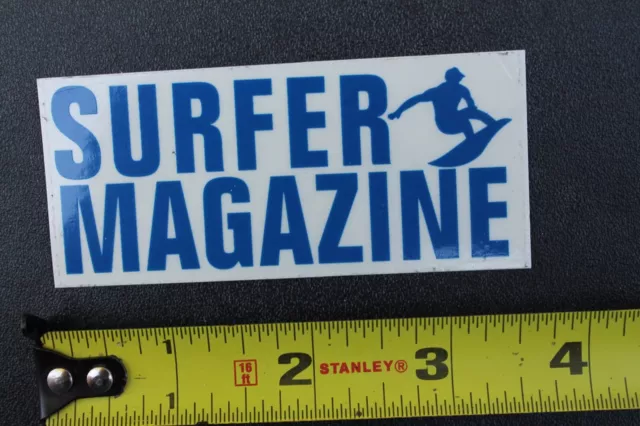 SURFER MAGAZINE Longboard Clear Blue Original Rare V38A Vintage Surfing STICKER
