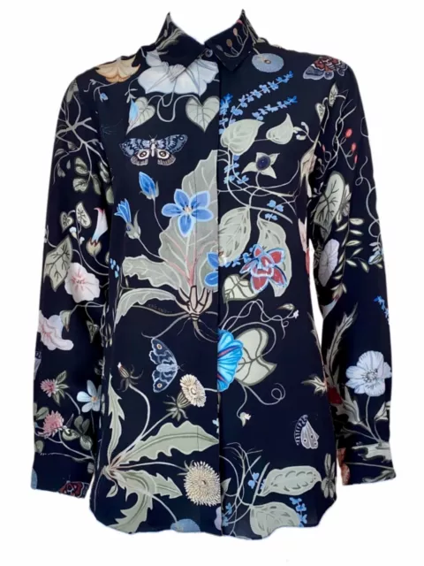Gucci Kris Knight Silk Flora Print Long Sleeve Shirt Size 44