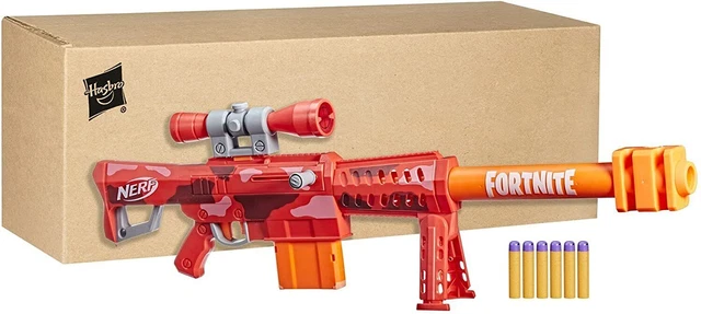 NERF Fortnite Heavy SR Blaster Longest Fortnite Blaster Ever, Removable Scope