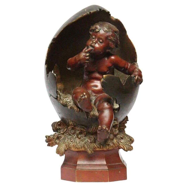 "Amour éclos d’un Oeuf"  Bronze Figure by Auguste Moreau (1834-1917)
