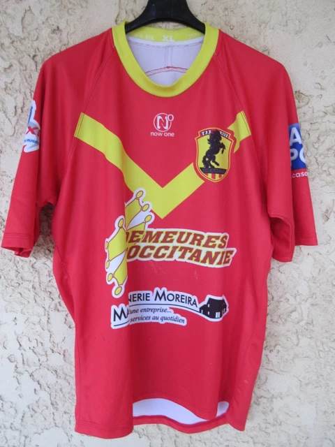 Maillot Rugby BEZIERS CHAMEAU D'OC XIII – NEO BUNDA – Blanc XXL – Porté N°8