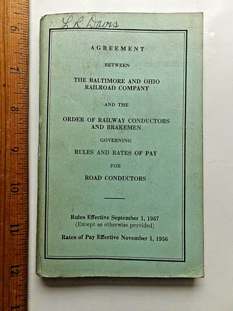 1956/57 Baltimore & Ohio and Railway Conductors & Brakemen Rules, Rates of Pay