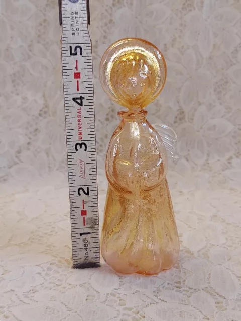 Art Glass Angel Figurine with Gold Leaf Decoration FREE SHIPPING