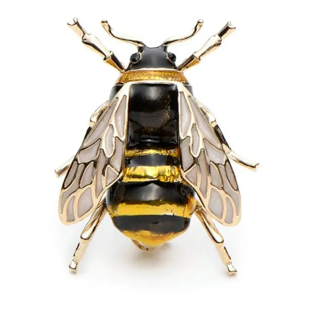 Very Realistic Bumble Bee Brooch Fashion Insect Black Gold Lapel Pin Brooch S